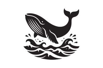 Whale  silhouette vector illustration, Whale  silhouette vector, Whale  silhouette PNG