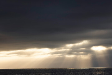 Sunset over the Sénequet-lighthouse or the Channel on Cotentin peninsula, Manche, France