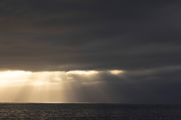 Obraz premium Sunset over the Sénequet-lighthouse or the Channel on Cotentin peninsula, Manche, France