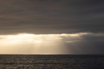 Obraz premium Sunset over the Sénequet-lighthouse or the Channel on Cotentin peninsula, Manche, France