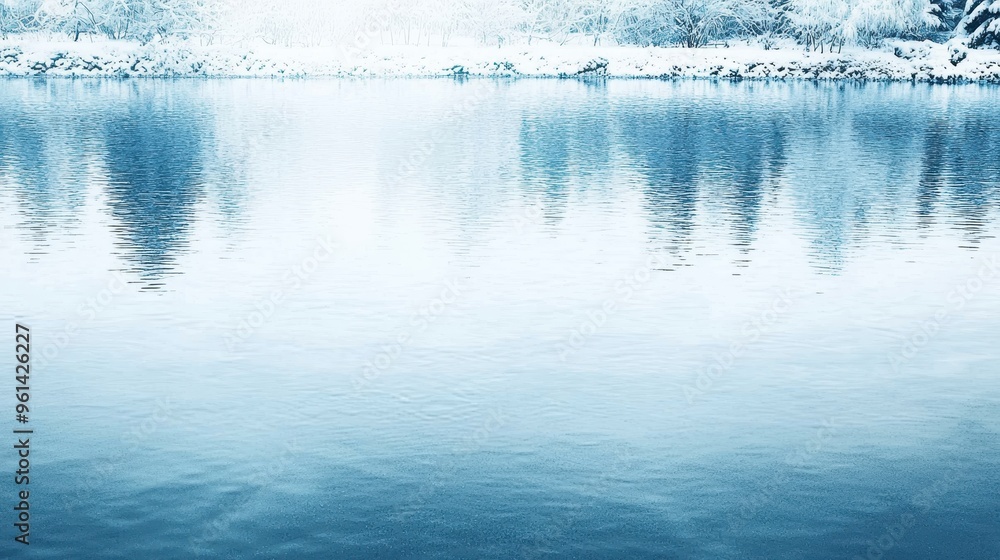 Canvas Prints Winter Lake Water Reflection Abstract Background