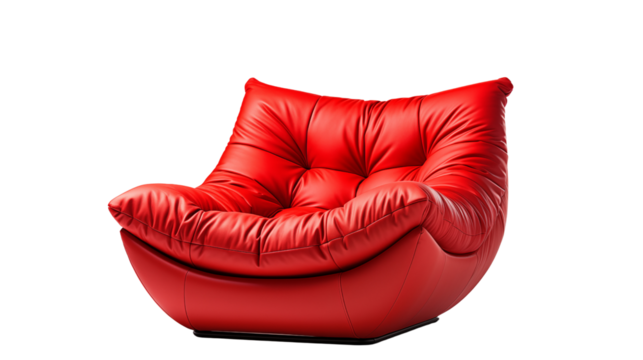casual trendy bean bag sofa, studio view, isolated on transparent background.