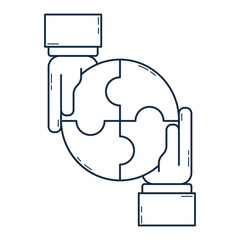 Business teamwork collaboration network line icon