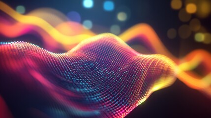 Abstract visualization of colorful waves representing data or sound.