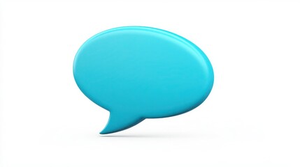 Speech Bubble Icon in Light Blue on White Background for Communication Graphics