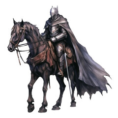 Fototapeta premium Dark Knight Isolated on a Transparent Background