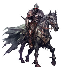 Fototapeta premium Dark Knight Isolated on a Transparent Background