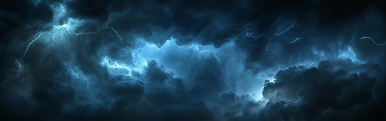 Obraz premium dark cloud with heavy hurricane thunderstorm and lighting 