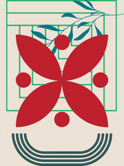 colorful abstract art and geometric shape wall decoration