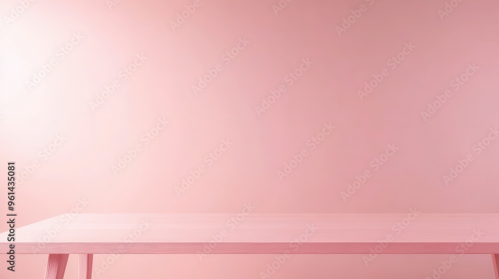 Poster pink tabletop mockup with empty space for product display
