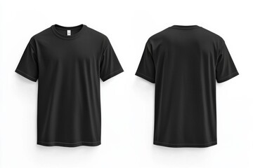 Fototapeta premium Black Tshirt Mockup Front and Back Isolated created with Generative AI