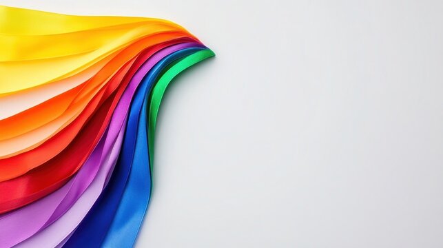Rainbow Symbol on White Background - Colorful and Vibrant LGBTQ Pride Representation