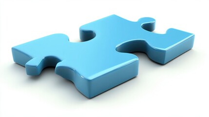 Blue puzzle piece icon on white background - fun and engaging design for projects