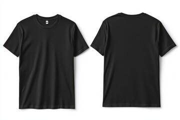 Black Tshirt Mockup Front and Back Isolated created with Generative AI