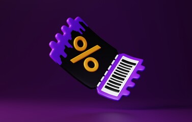 Halloween Discount Coupons and Special Offers. 3D render.