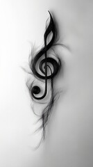 Musical Note Symbol in Black on White Background - Stock Image Illustration