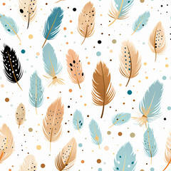 Whimsical Feather Fabric Print