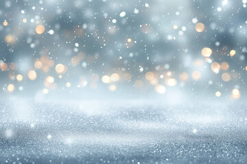 Fototapeta premium A captivating grey and blue background illuminated with soft lights, creating a festive ambiance with a blurred effect