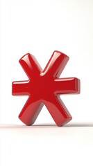 Obraz premium Medical cross symbol in red on white background for healthcare and hospital purposes.