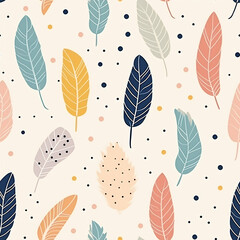 Minimalist Feather Array with Polka Dots