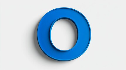 3D letter "O" on white background representing element of the alphabet.