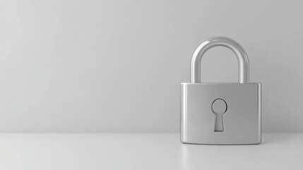 Gray Lock Symbol on White Background for Enhanced Security Measures | Image 1167