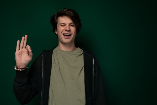 Man Making Peace Sign Gesture