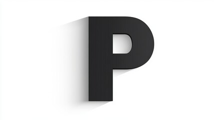 3D letter "P" on a white background, an alphabetic symbol.