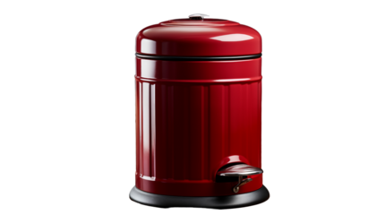 classic Indoor garbage bin, studio view, isolated on transparent background.