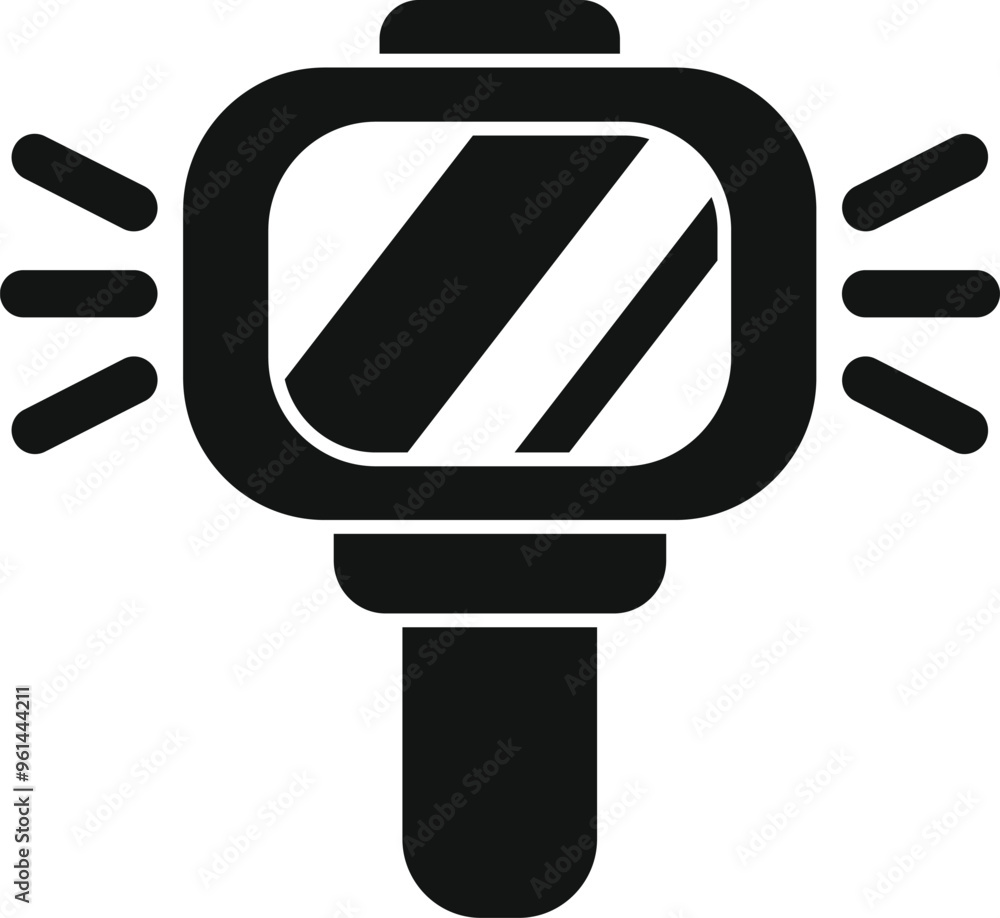 Poster bicycle lamp icon in simple style isolated on white background