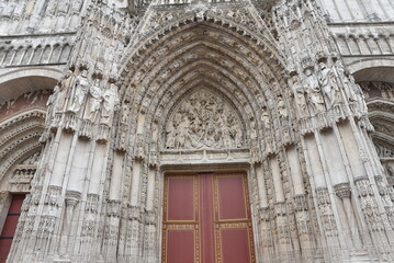 Portail de la cathédrale de Rouen en Normandie. France