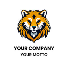 Orange wolf logo design
