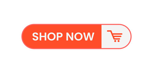 Shop now button vector illustration. Purchase signs for website interface.