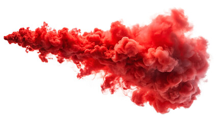 Powder festival explosion burst, smoke plume isolated on transparent background
