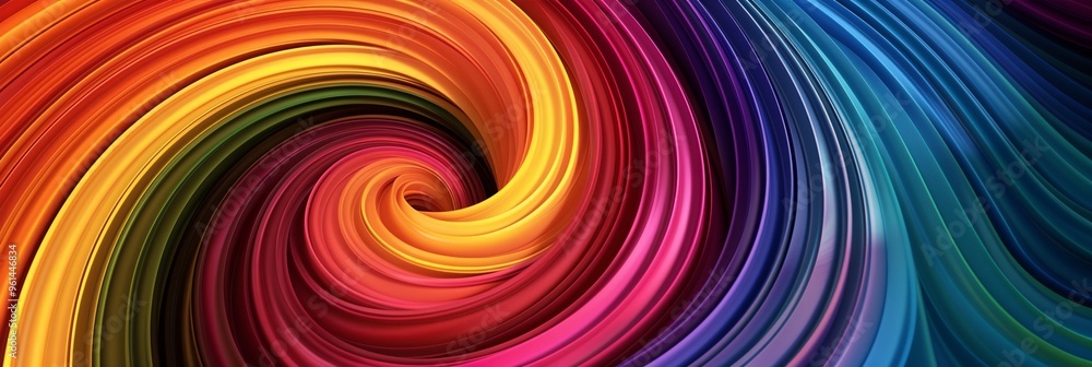 Canvas Prints a colorful swirl of lines with a black background