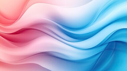 Fototapeta premium Soft and fluid abstract waves blend red and blue hues, creating a serene and dynamic composition for backgrounds and designs.