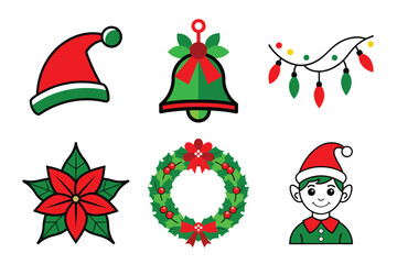 christmas icons set