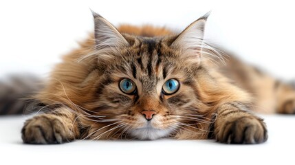 Obraz premium Maine Coon Cat with Striking Blue Eyes
