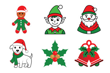 set of christmas icons