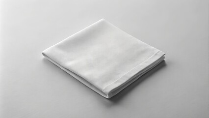 Soft white fabric napkin mockup over a light table, perfect for showcasing your brand's unique identity and