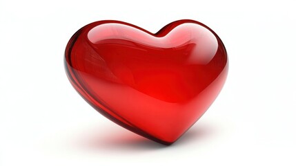 Fototapeta premium Vibrant Red Heart Symbol on Clean White Background - High Quality Image