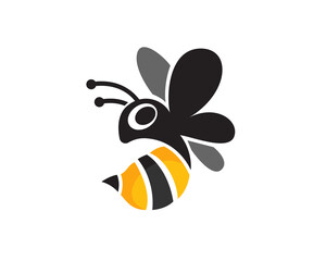 flying bee abstract logo design template illustration inspiration
