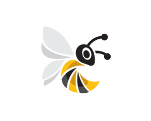 Obraz premium abstract flying bee logo design template illustration
