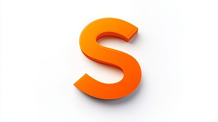 A 3D letter "S" on a white background, symbolizing an element of the alphabet.