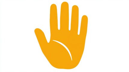 Obraz premium Yellow hand icon on white background representing creativity and innovation in design.