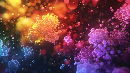 Abstract Colorful Bubbles in Space