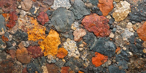 Colorful rock texture background with various sizes and shapes.