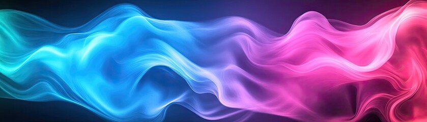 Fototapeta premium Vibrant abstract waves of blue and pink create a dynamic visual flow, perfect for backgrounds or artistic projects.