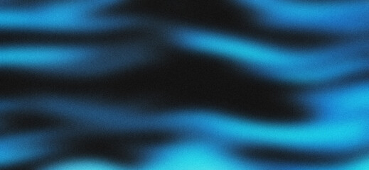 Fototapeta premium Blurred background of black blue waves with grainy texture