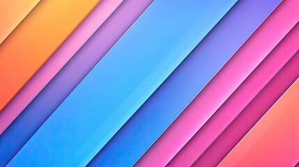 Obraz premium Vibrant diagonal stripes featuring shades of blue, pink, and orange, ideal for modern backgrounds and creative projects.